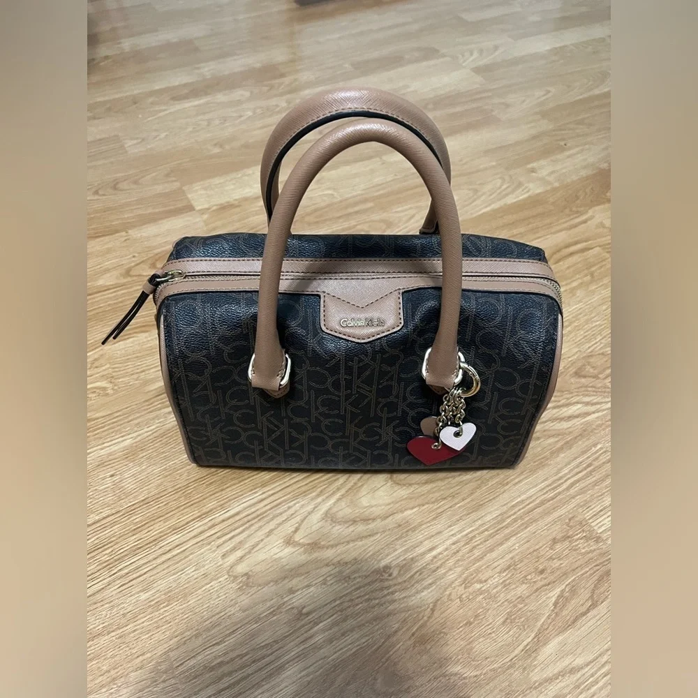 Calvin Klein Brown Monogram Satchel - Picture 5 of 13